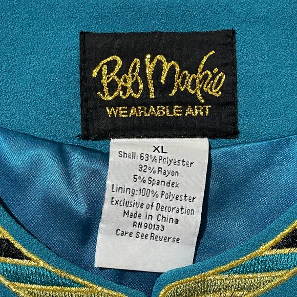 Bob Mackie women's sz XL embroidered gold fleur-de-lis long sleeve jacket top - Picture 6 of 8